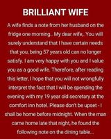 BRILLIANT WIFE!! (FUNNY STORY)