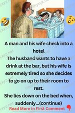 A man and his wife check into a hotel