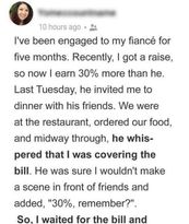 WOMAN SNEAKS OUT FROM THE RESTAURANT, WHEN HER FIANCE DEMANDED HER TO PAY THE RESTAURANT BILL