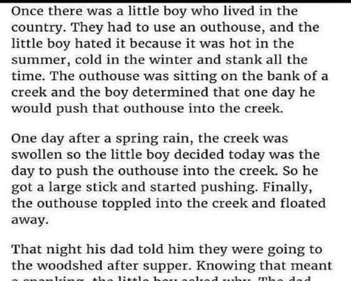 Once there was a little boy who lived in the country…