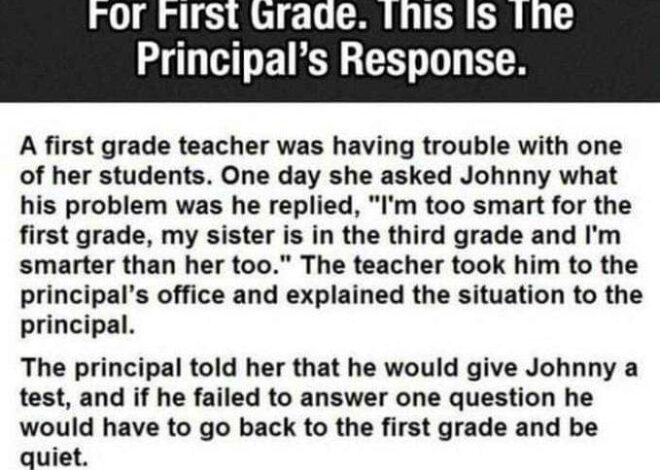 Student Claims First Grade Isn’t Challenging Enough Due To His Intelligence – Principal’s Reaction