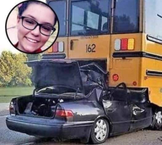 Police discover what the teen was carrying after she crashes into a school bus and dies.