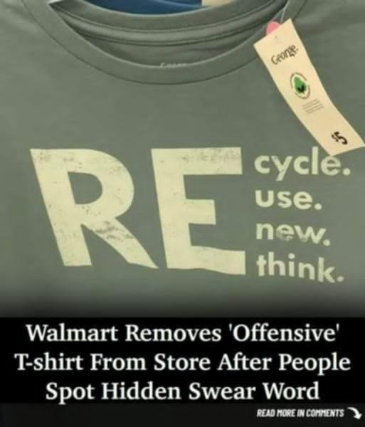 Walmart Removes Offensive Shirt With Hidden Curse After Complaints