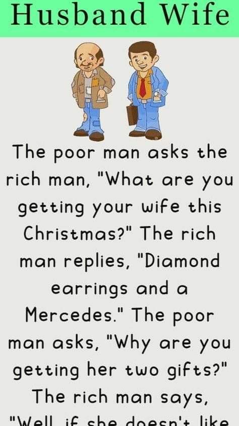 A poor man meets a rich man around Christmas