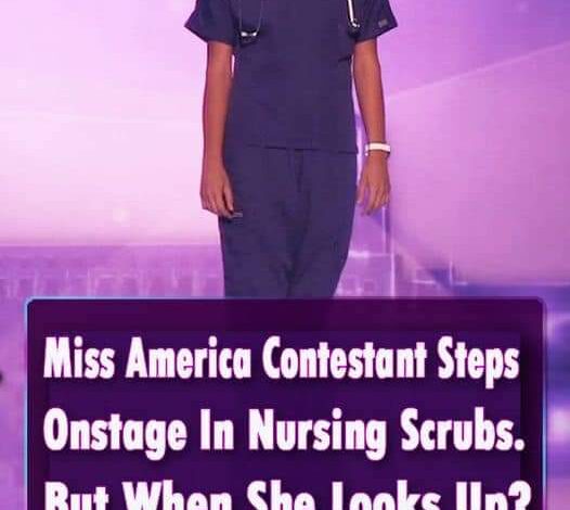 Miss America contestant enters the stage dressed in nursing scrubs. But when she looks up? My heart STOPPED!