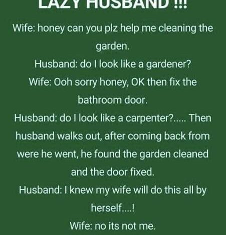 LAZY HUSBAND !!! (FUNNY STORY) –