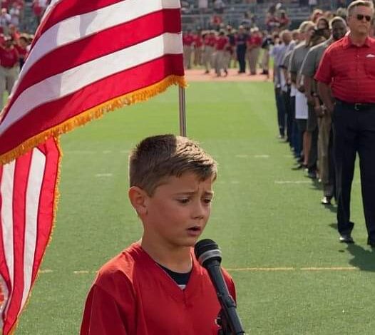 Emotional Impact: 10-Year-Old Wows with National Anthem, Brings Tears to Grown Men”