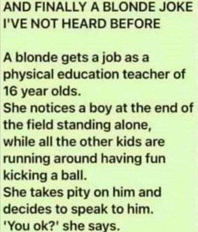 Hilarious Blonde Joke I’ve Not Heard Before