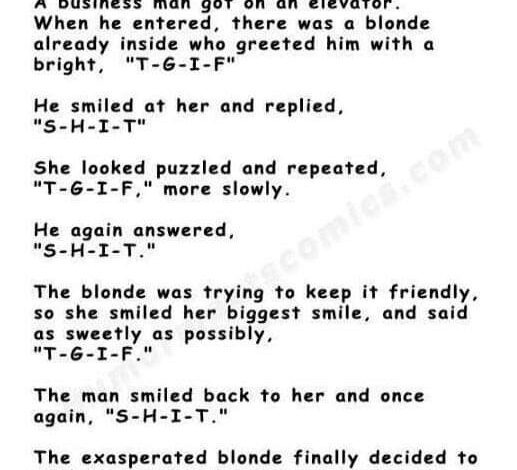 Blonde Left Speechless After She Learnt What Is T-G-I-F! LOL