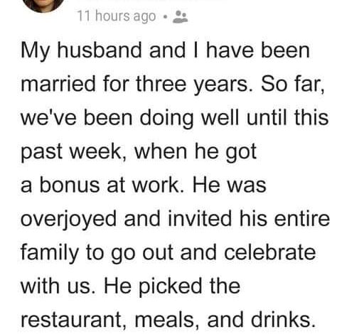 My Husband Insisted I Pay For Him and His Entire Family at a Restaurant Although It Was His Celebration