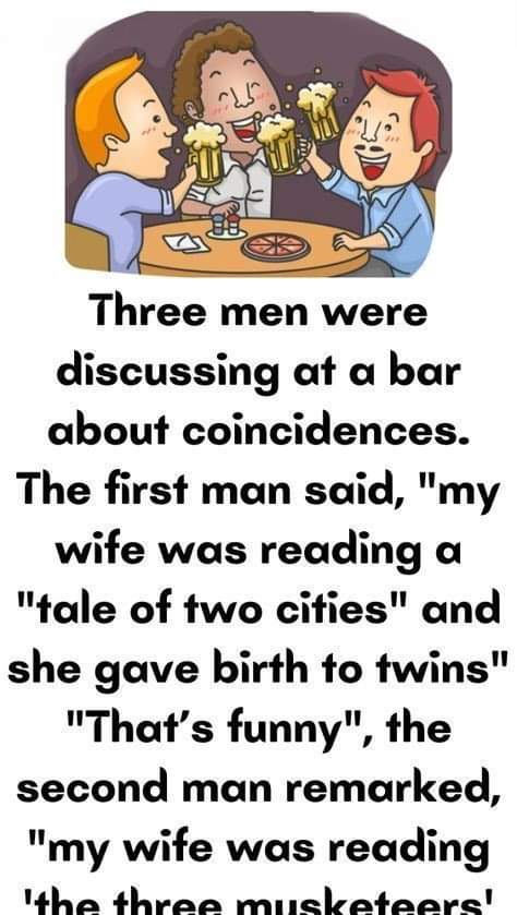 Three men were discussing at a bar –