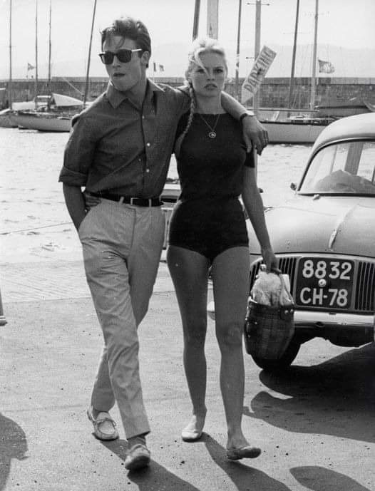 Brigitte Bardot and Alain Delon on the French Riviera: a Classic Picture of Glamour