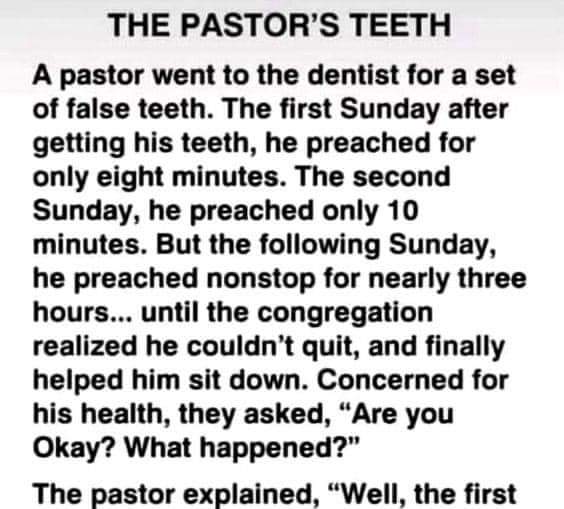 THE PASTOR’S TEETH –