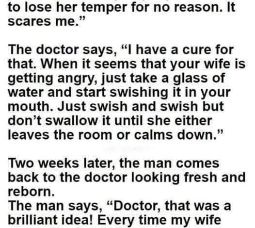 He Was Worried About His Wife’s Temper. But What The Doctor Suggests? Brilliant! –