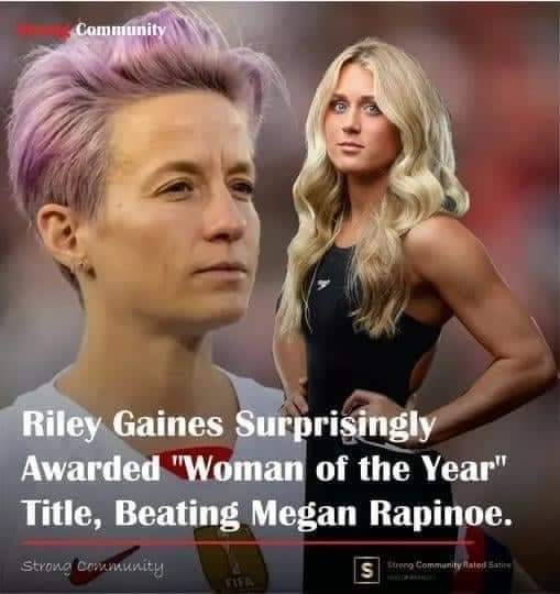 Riley Gaines Awarded Woman of the Year, Surpassing Megan Rapinoe –