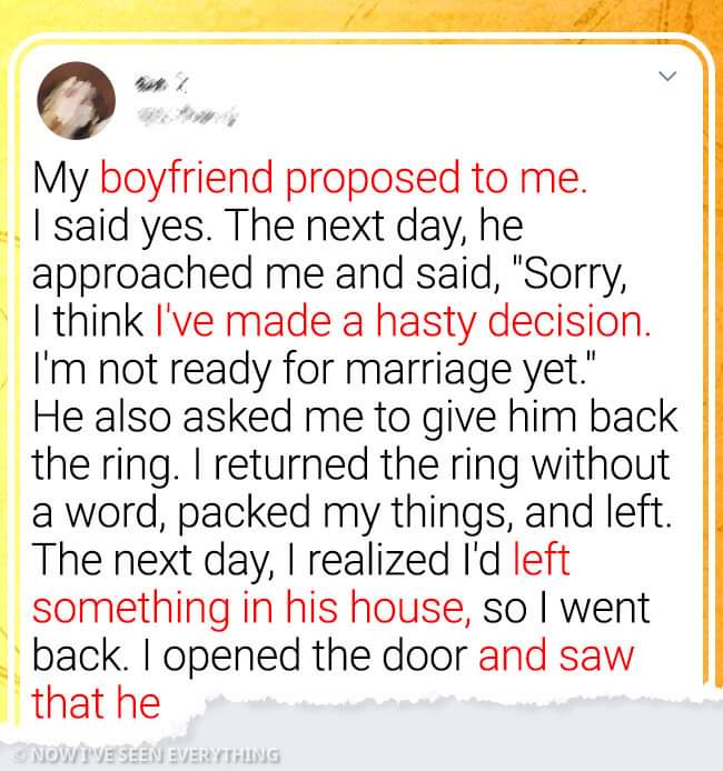 My Boyfriend Proposed to Me, but the Very Next Day, He Suddenly Changed His Mind