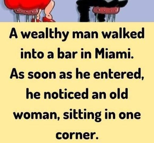 A wealthy man walked into a bar