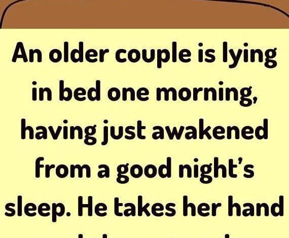 A older couple is lying in bed –